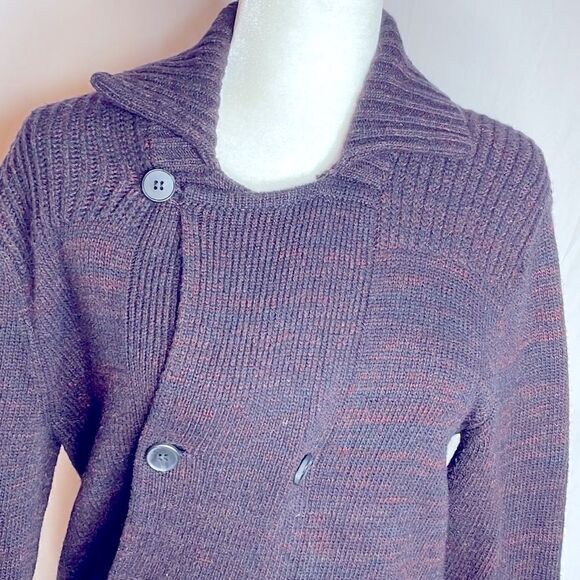 H&M Cardigan Sweater Double Breasted Wool blend purple size Small - Picture 3 of 9